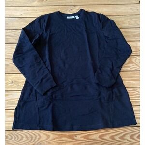 NEW D&Co Active Long Sleeve Tunic Size XS Women’s Black Crew Neck